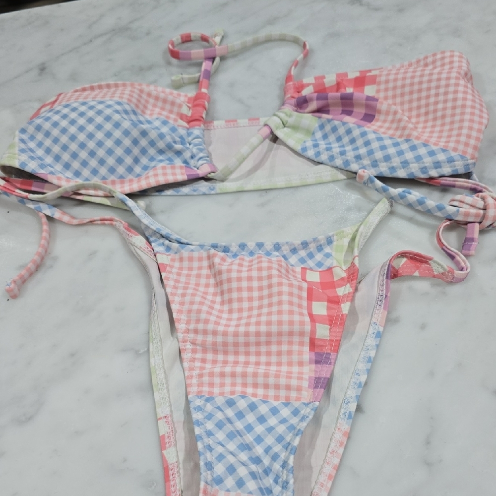 Colorful Gingham Bikini Set